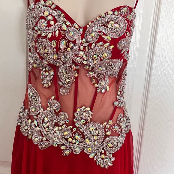 Candy Red Apple Gown. - Picture 2 of 14
